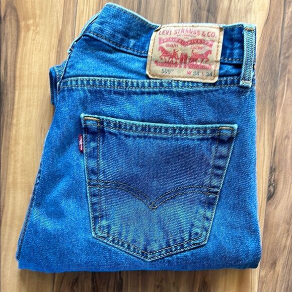 Levi's Men's 505 Regular Fit Straight Jeans - Picture 6 of 6